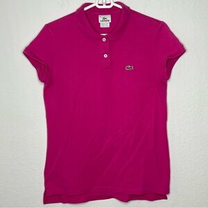 Lacoste Polo Shirt. Size 42. Pink. Short Sleeve. 2 Button.